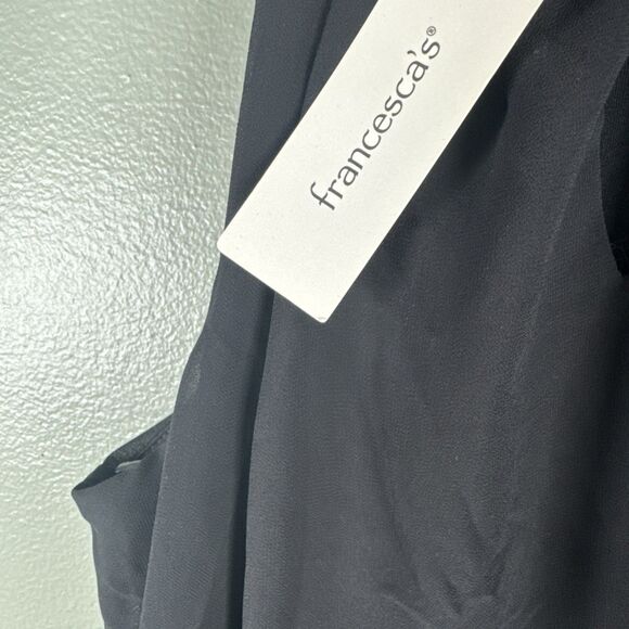 Francesca’s Blue Rain Black Chiffon Halter Dress New With Tags Women’s Sz‎ Small - Picture 3 of 8
